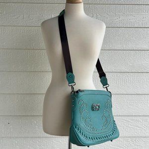 Montana West Turquoise Leather Crossbody